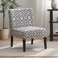 Accent Chair Grey Ivory Fabric