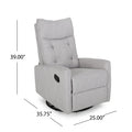Glider Swivel Recliner Chair Light Grey Fabric