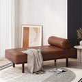 Chaise Lounge Light Brown Pu