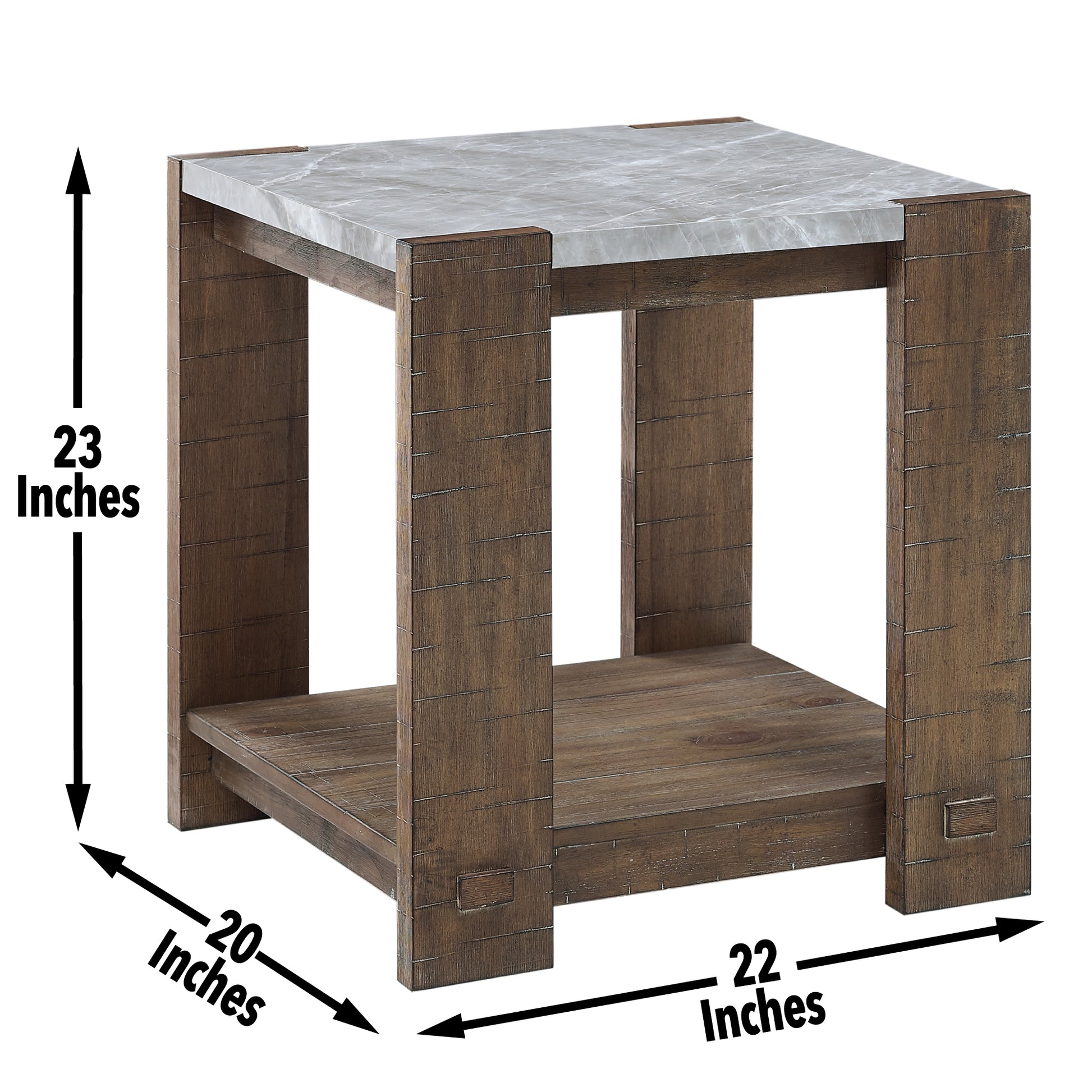 Libby Sintered Stone End Table Brown Brown Wood