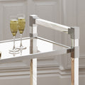 Bar Cart Clear Tempered Glass