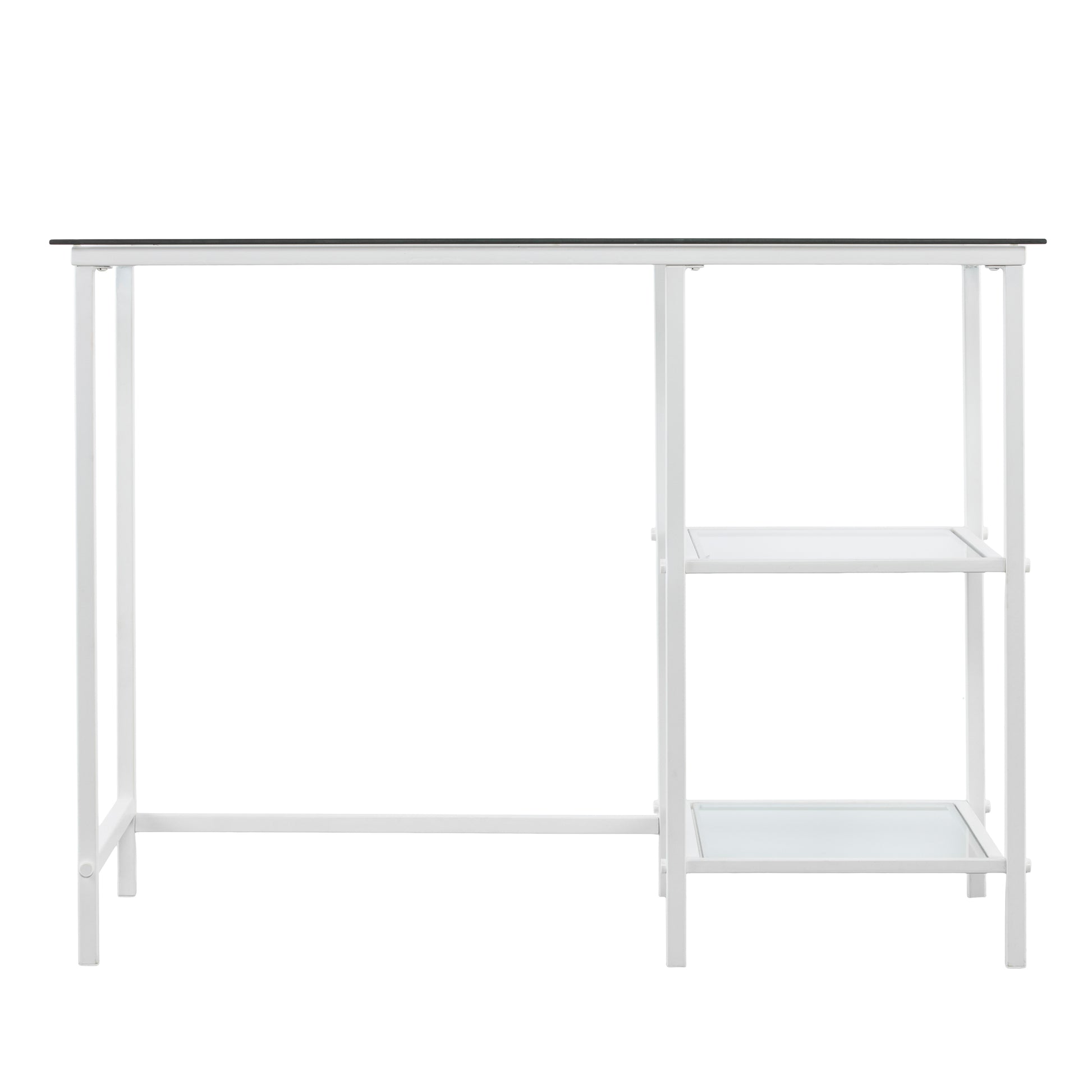 Layton Metal Glass Student Desk White White Iron