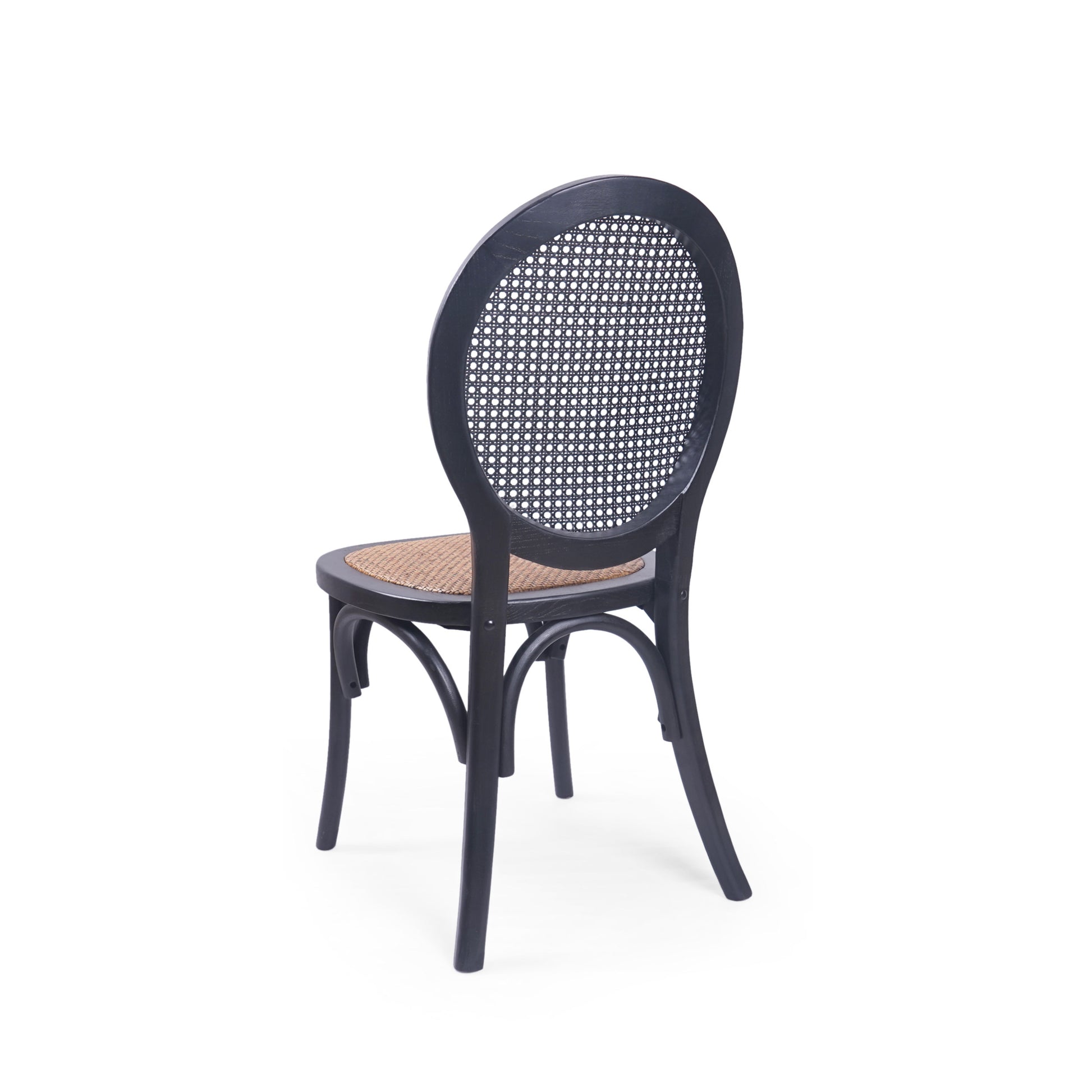 Dining Chair Mp2 Set Of 2 Matte Black Rattan
