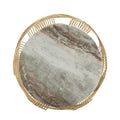 Round Wire Table With Marble Top Gold Marble Metal