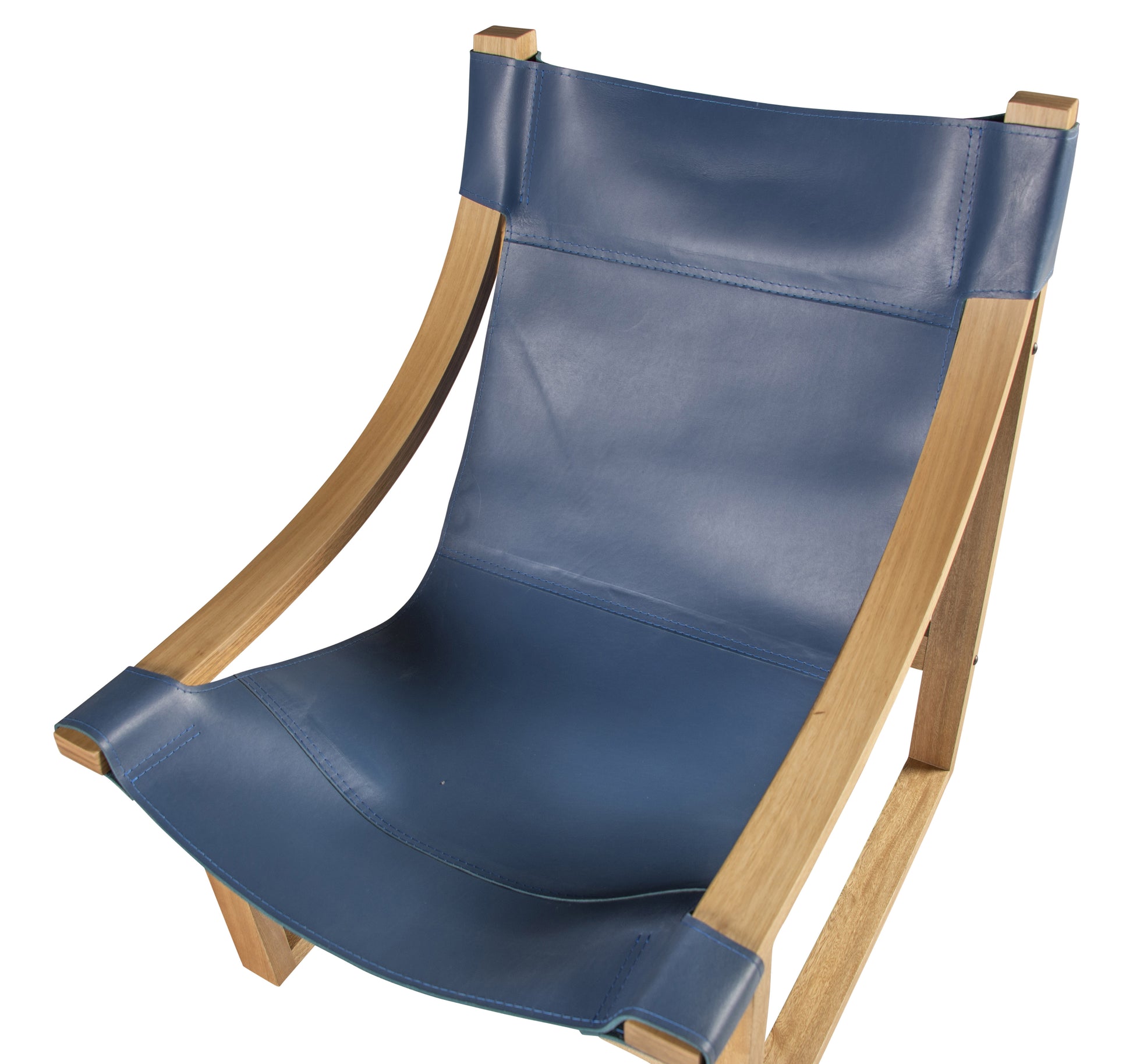 Lima Cobalt Leather Sling Blue Blue Wood