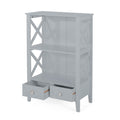 2 Drawer Storage Rack Gray Mdf