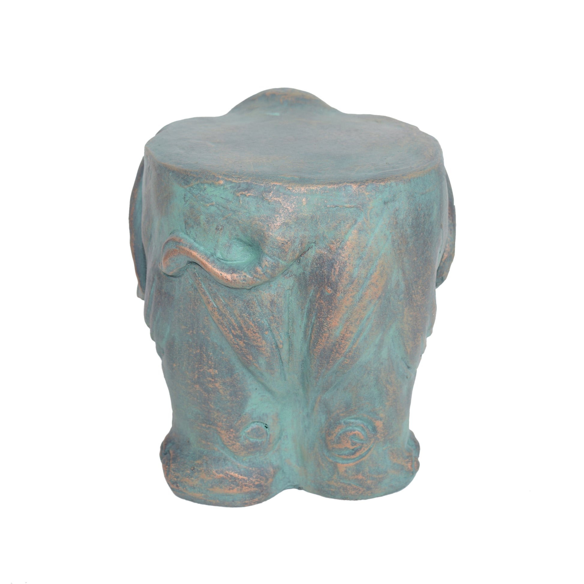 Elephant Garden Stool, Copper Patina Lots Of Scene Pictures Bronze Magnesium Oxide