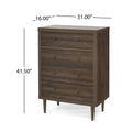 Nordic 4 Drawer Chest Walnut Mdf