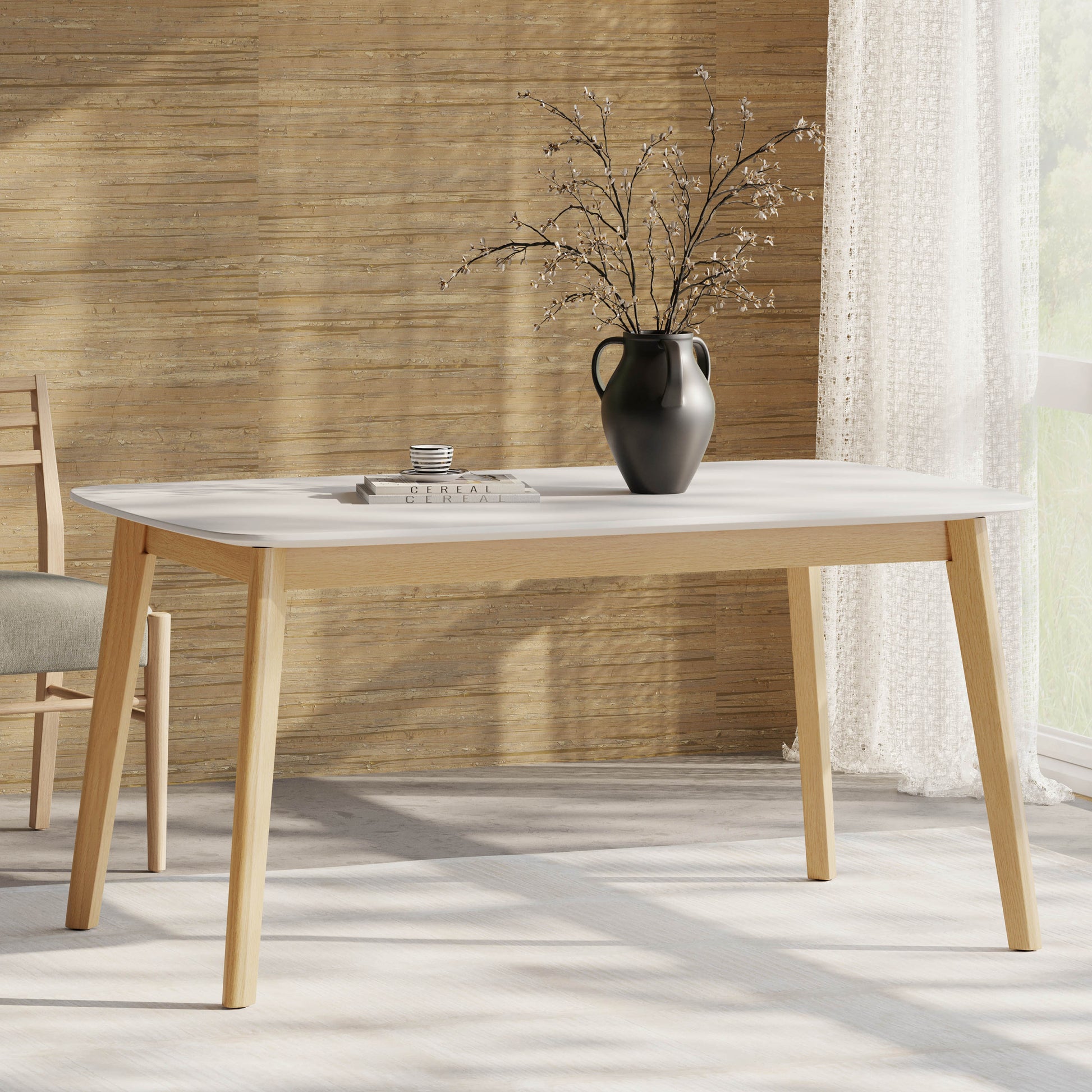 DINING TABLE white oak-mdf