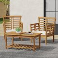 Caydon 2 Club Chairs Table Brown Wood