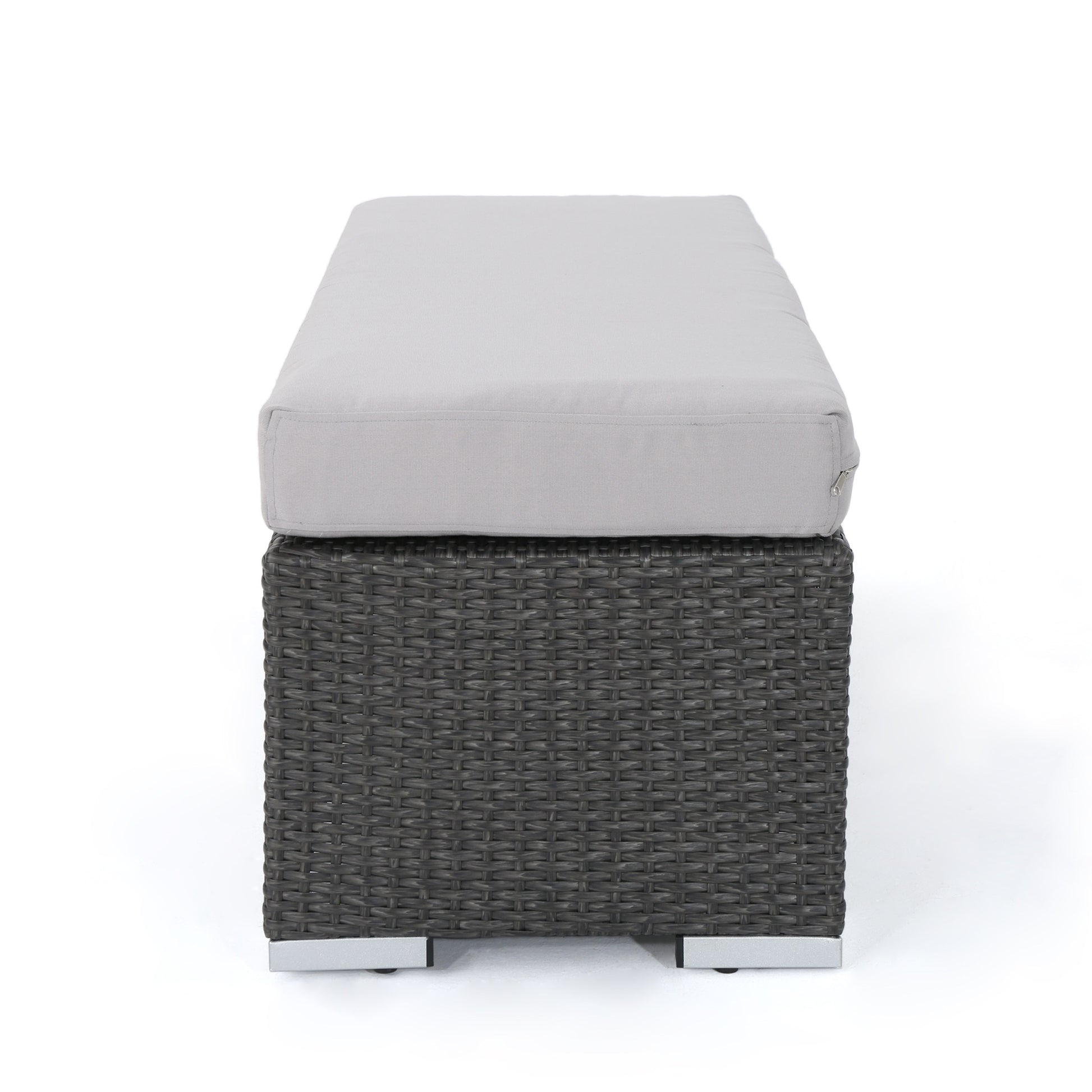 Santa Rosa Bench Grey Silver Wicker