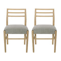 Dining Chair Set Of 2 Grey Fabric