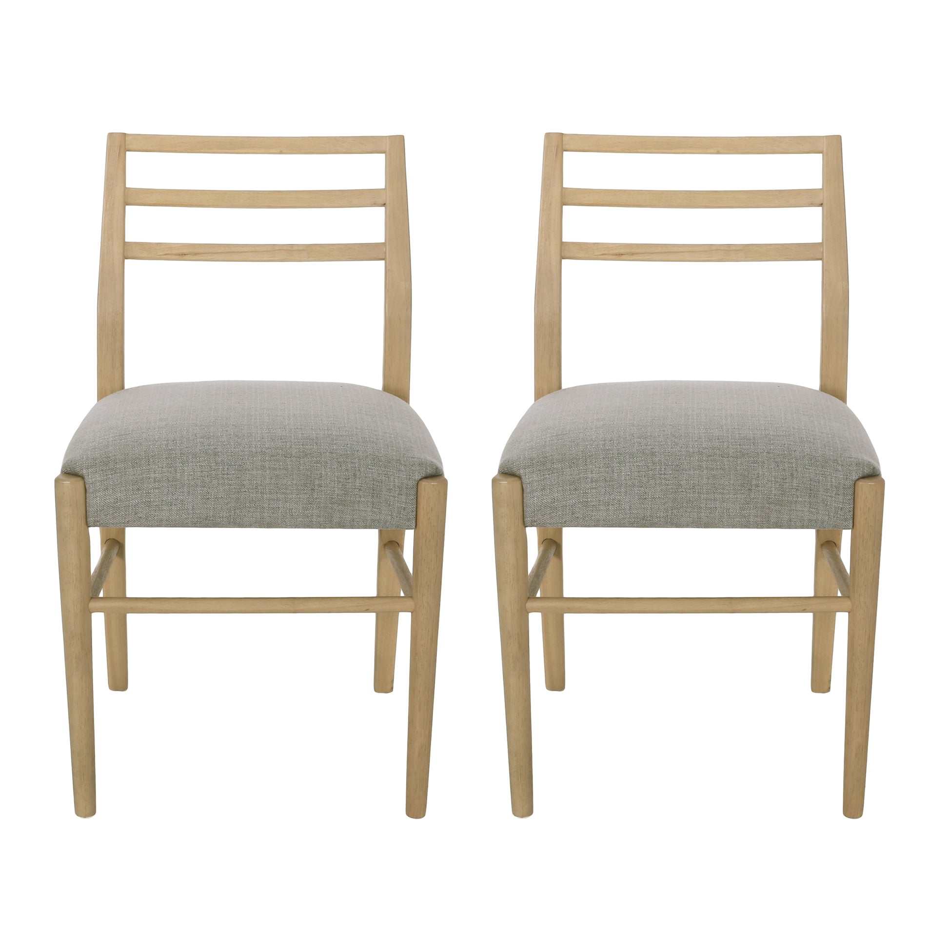 Dining Chair Set Of 2 Grey Fabric