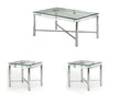 Nova 3 Piece Occasional Table Set Gray Gray Stainless Steel