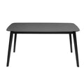 Dining Table Black Solid Wood Mdf