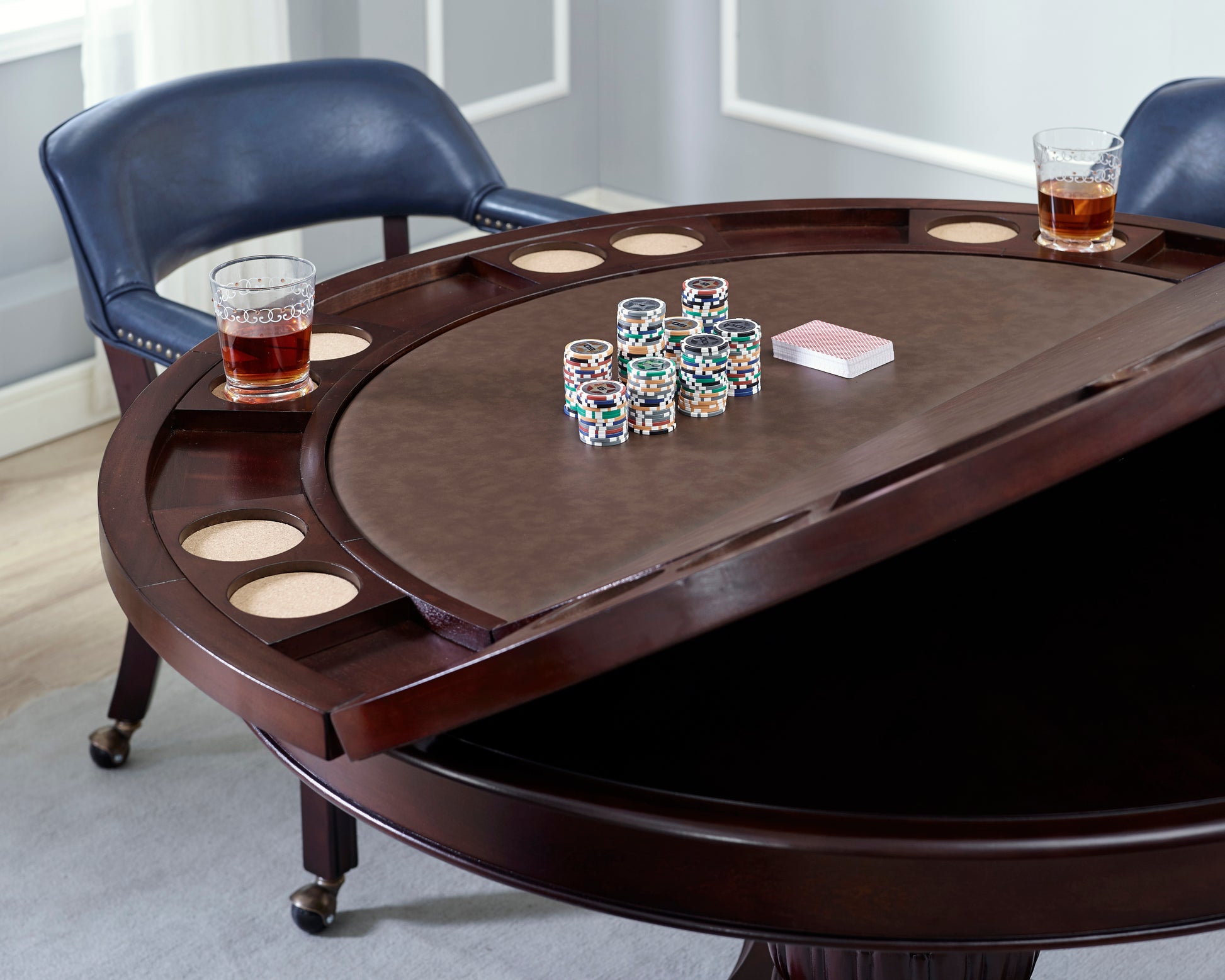 Tournament Dining And Game Table Dark Brown Dark Brown 39 Inches Or Less Wood