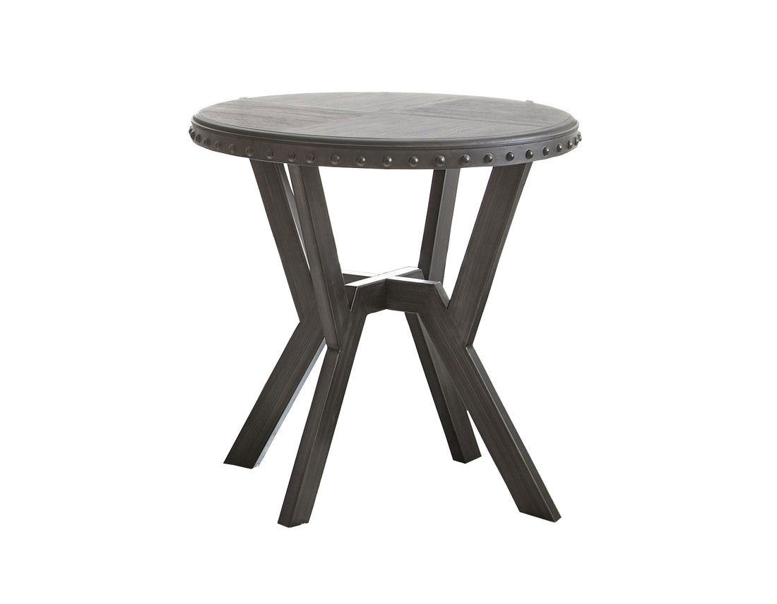 Alamo Round End Table Gray Gray Wood