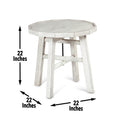 Paisley End Table White White Wood