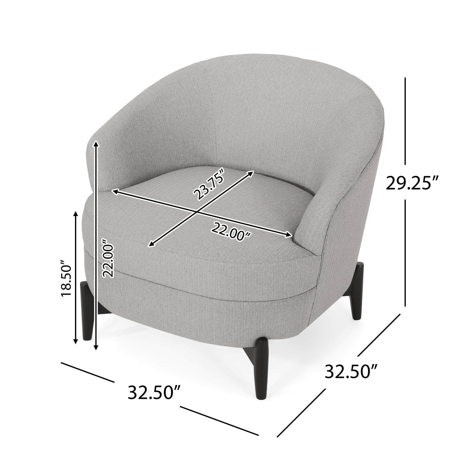 Club Chair Gray Fabric
