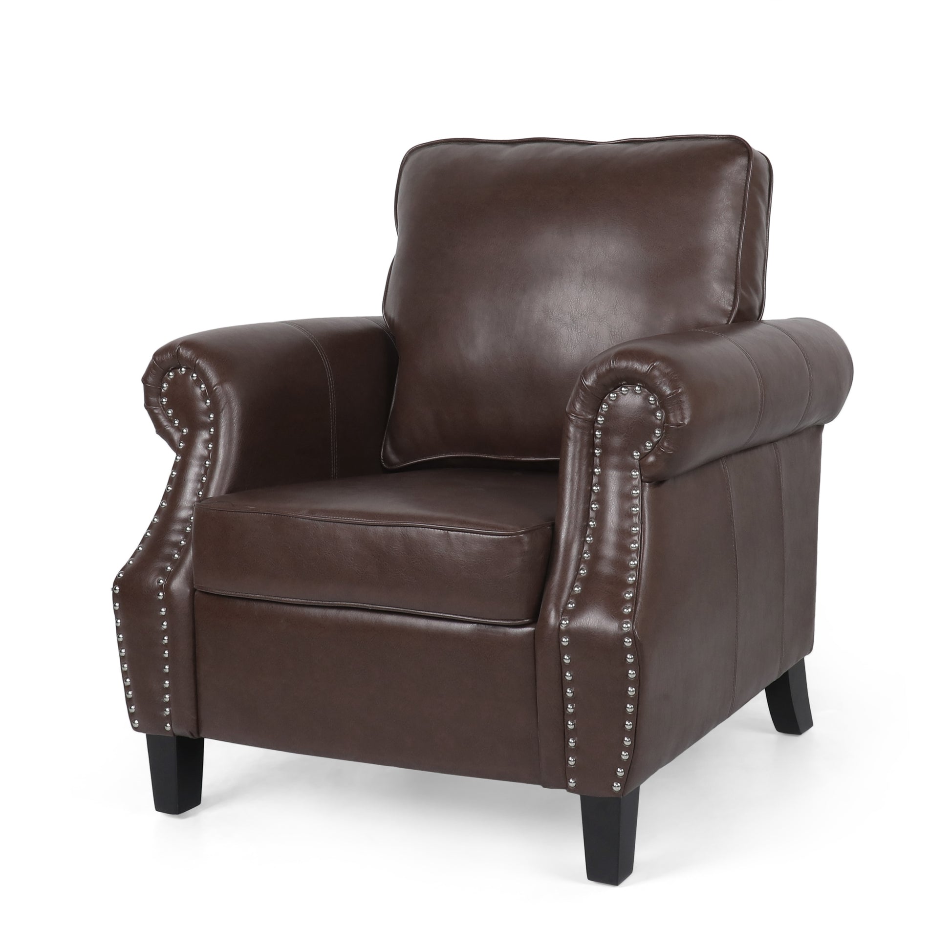 Club Chair Dark Brown Pu