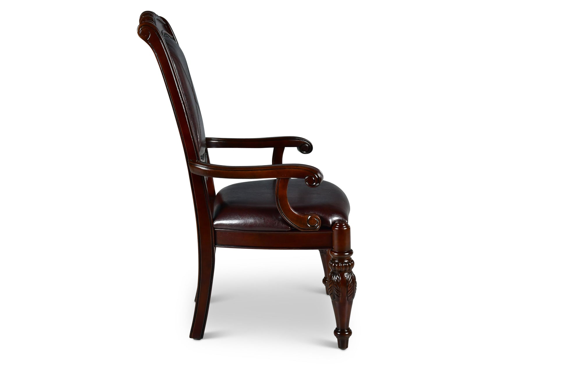 Antoinette Arm Chair Set Of 2 Dark Brown Dark Brown Wood