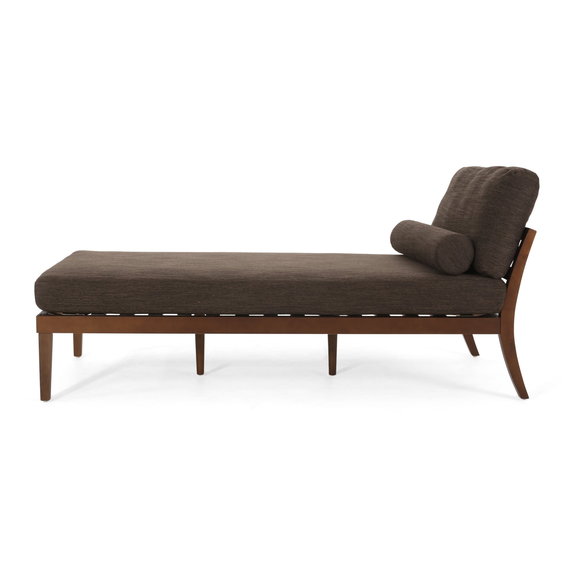 Chaise Lounge Brown Fabric