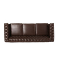 Sofa 3 Seater Dark Brown Pu 3 Seat