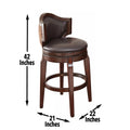 Jasper Bar Chair Set Of 2 Dark Brown Dark Brown Faux Leather