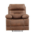 Rudger Manual Recliner Chair Brown Dark Brown Wood