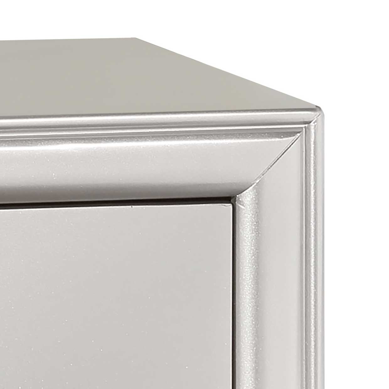 Omni Nightstand Pearl Silver Silver White Wood