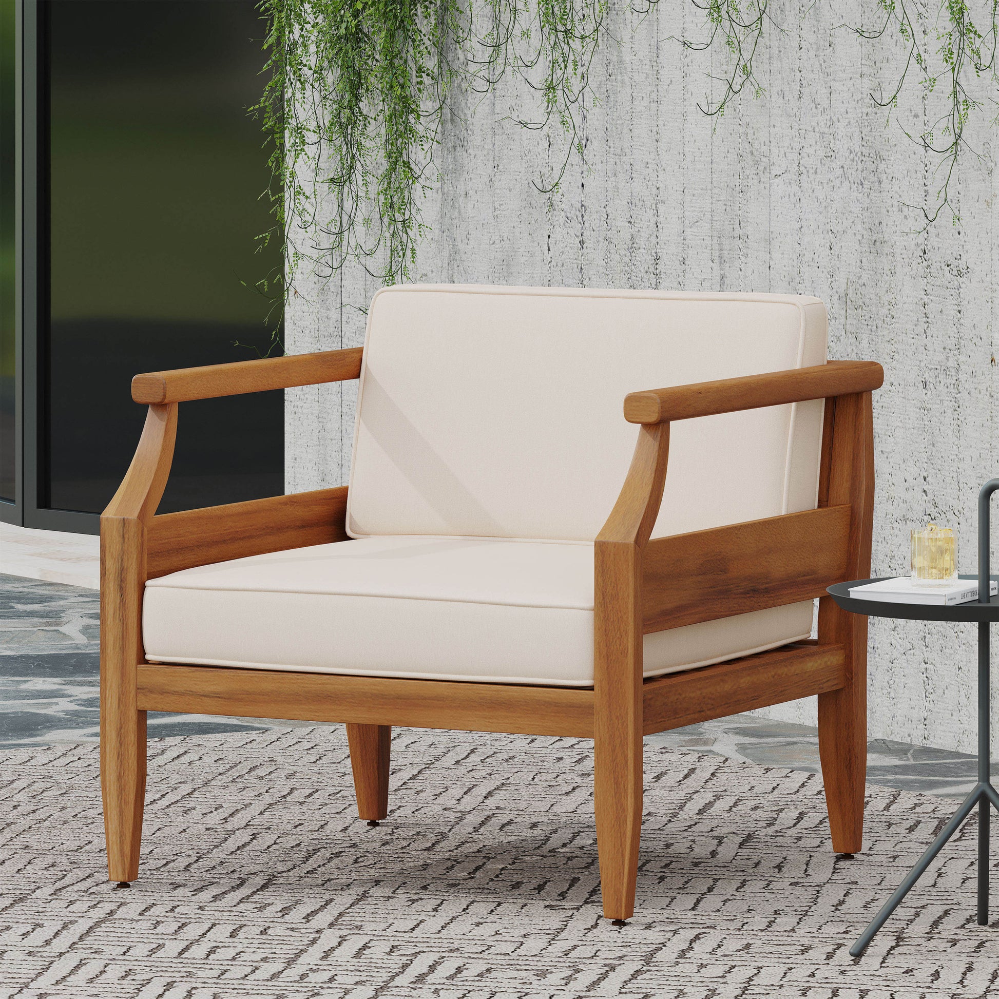 Aston Club Chair Cream Acacia Wood