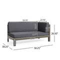 Brava X Back Corner Bench R With Coffee Table Dark Grey Acacia Wood