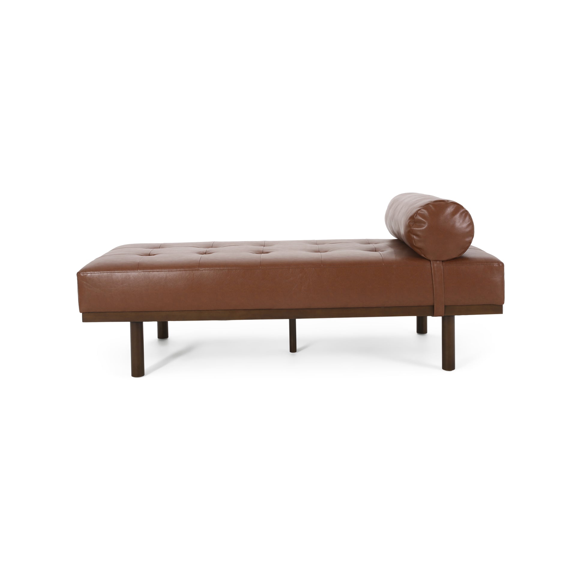 Chaise Lounge Light Brown Pu