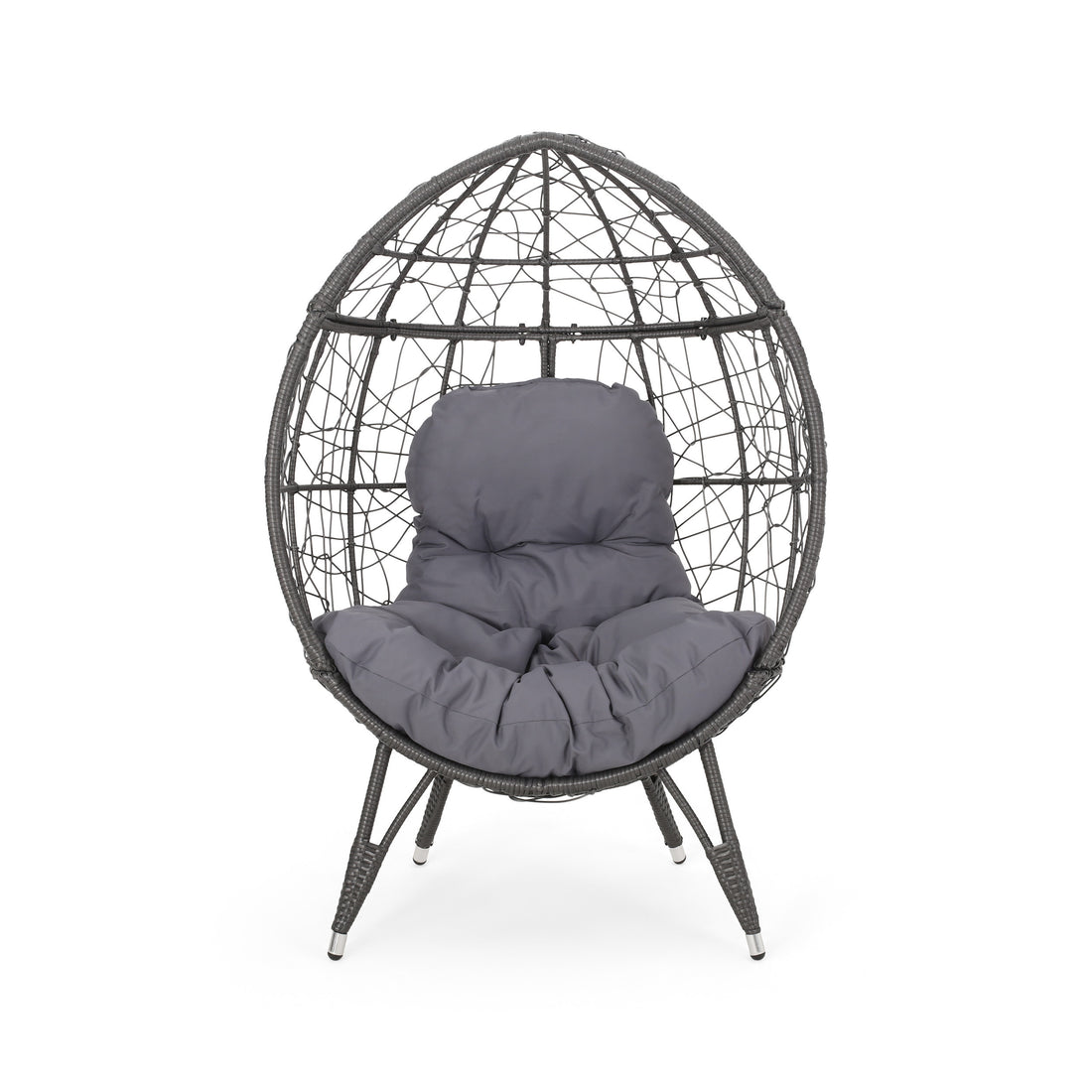 Gianni Teardrop Chair Gray Pe Rattan Iron Waterproof Fabric