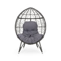 Gianni Teardrop Chair Gray Pe Rattan Iron Waterproof Fabric