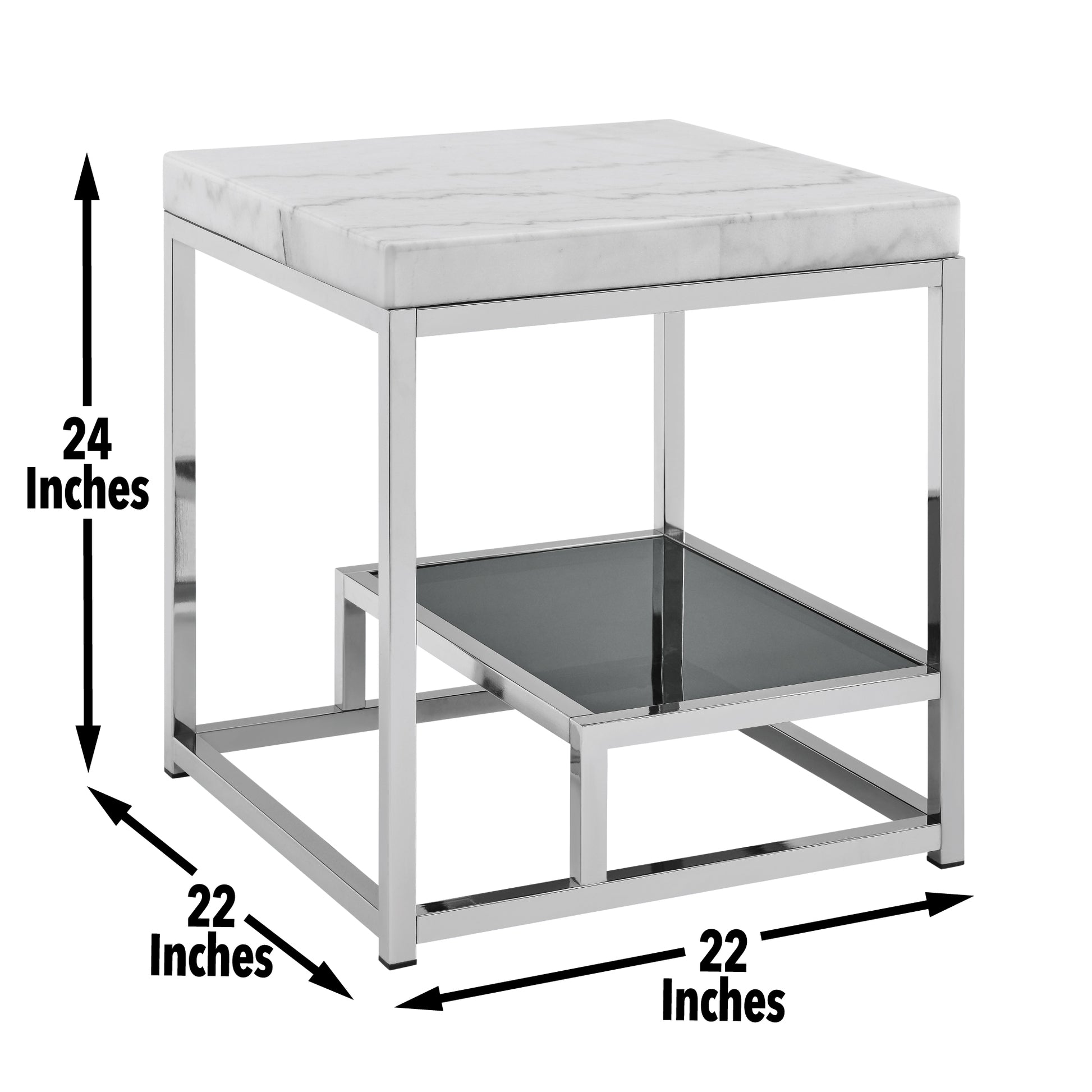 Aston White Marble Top End Table White White Marble