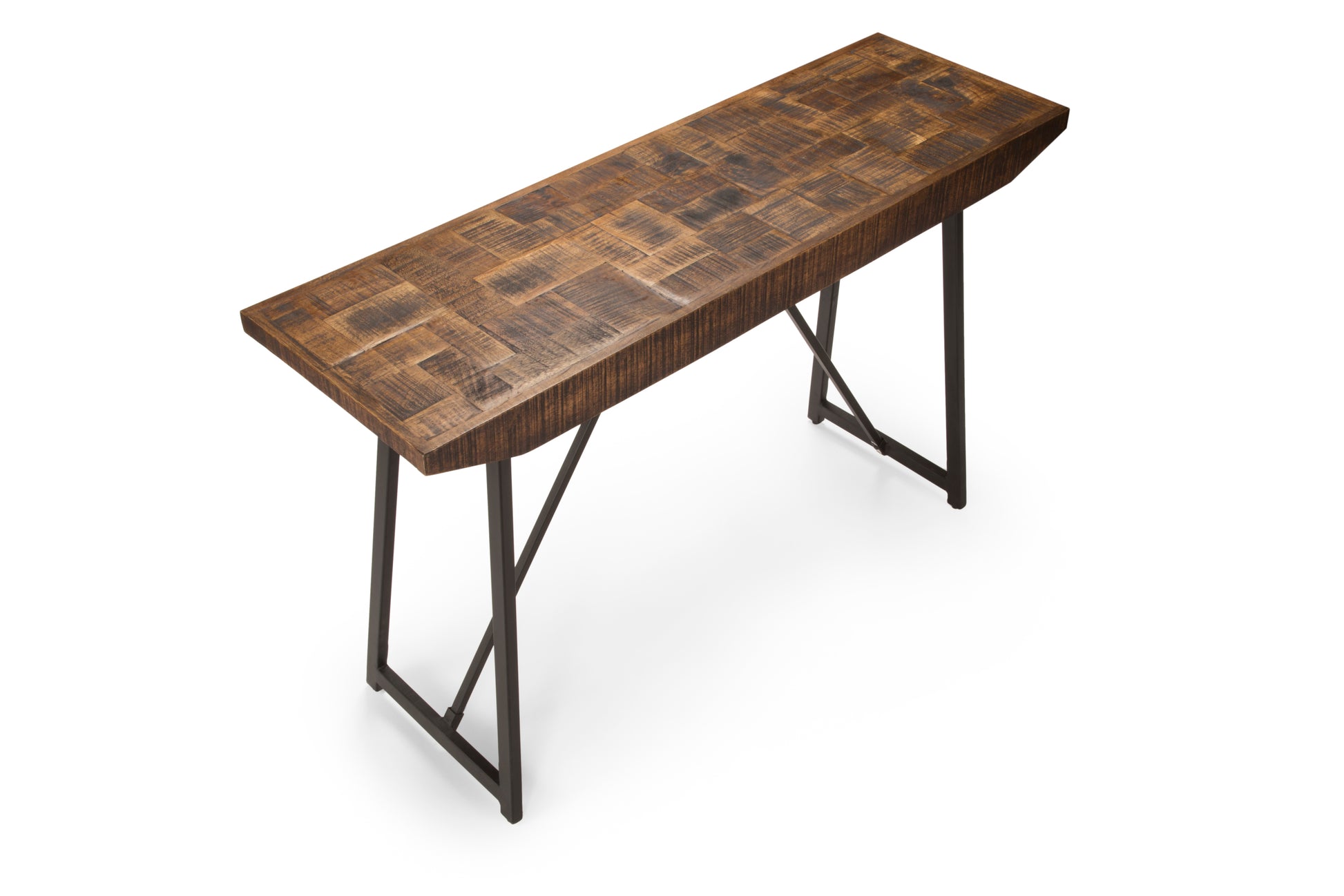 Walden Parquet Sofa Table Brown Brown Iron