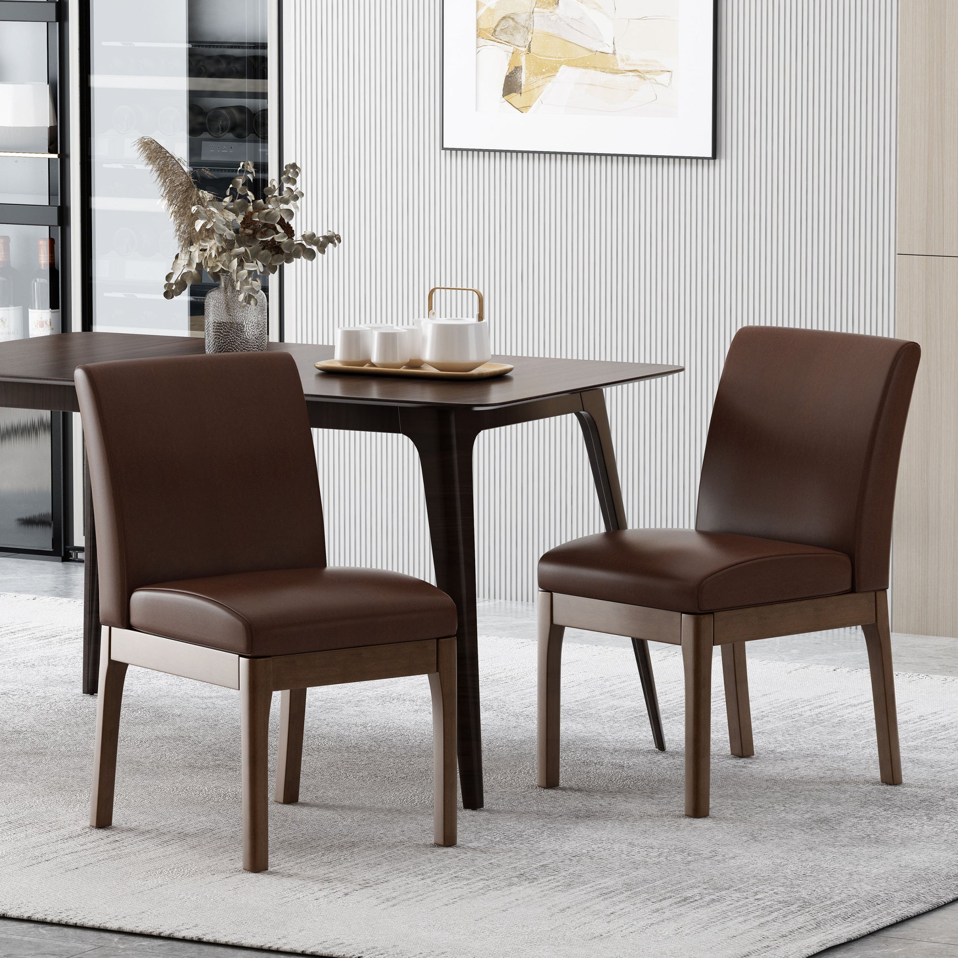 Dining Chair - Dark Brown Rubber Wood