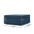 Larkin Storage Ottoman Navy Blue Fabric