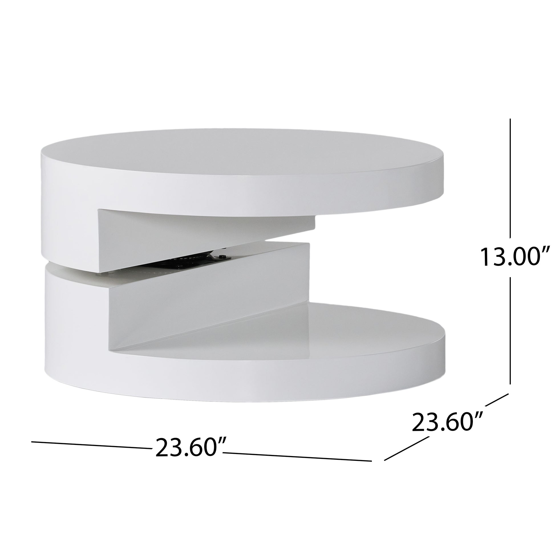 Modernesque Rotating Coffee Table 3 White Mdf