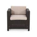 Mikael 4Pc Chat Set Brown Beige Metal Waterproof Fabric