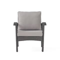 Honolulu Chat Set S 5 Grey Silver Pe Rattan Iron Waterproof Fabric