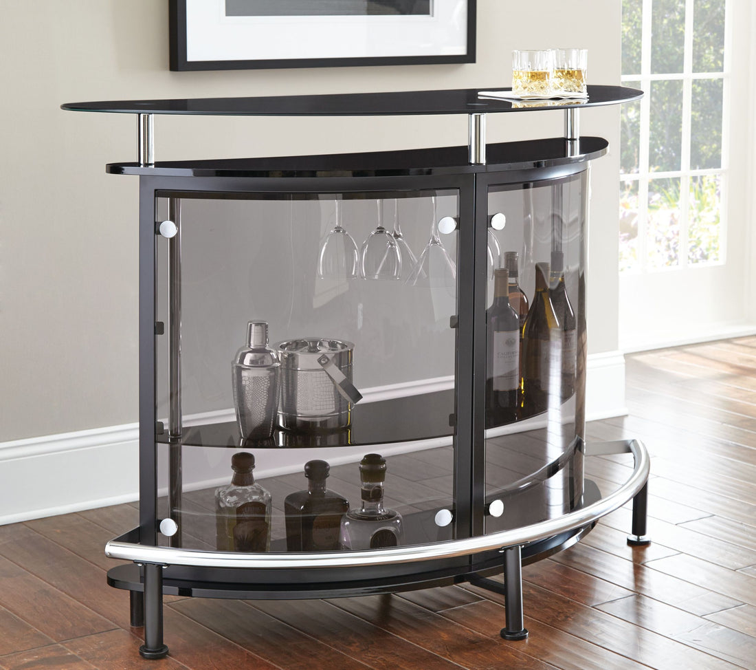 Ariana Bar Table Or Server Black - Black Tempered