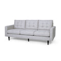 Jenny Contemporary Tufted Fabric 3 Seater Sofa Beige Fabric