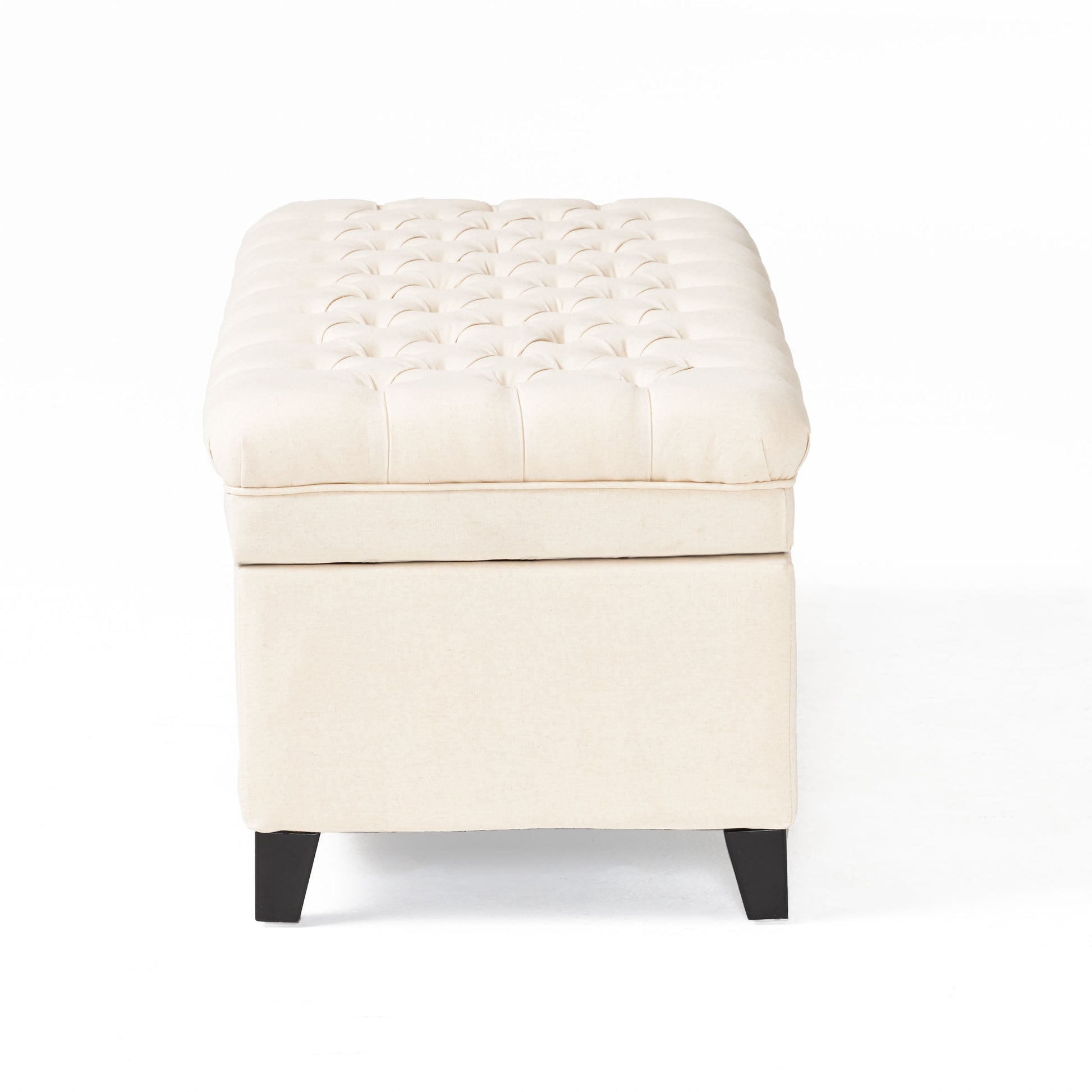 Juliana Storage Ottoman Beige Fabric