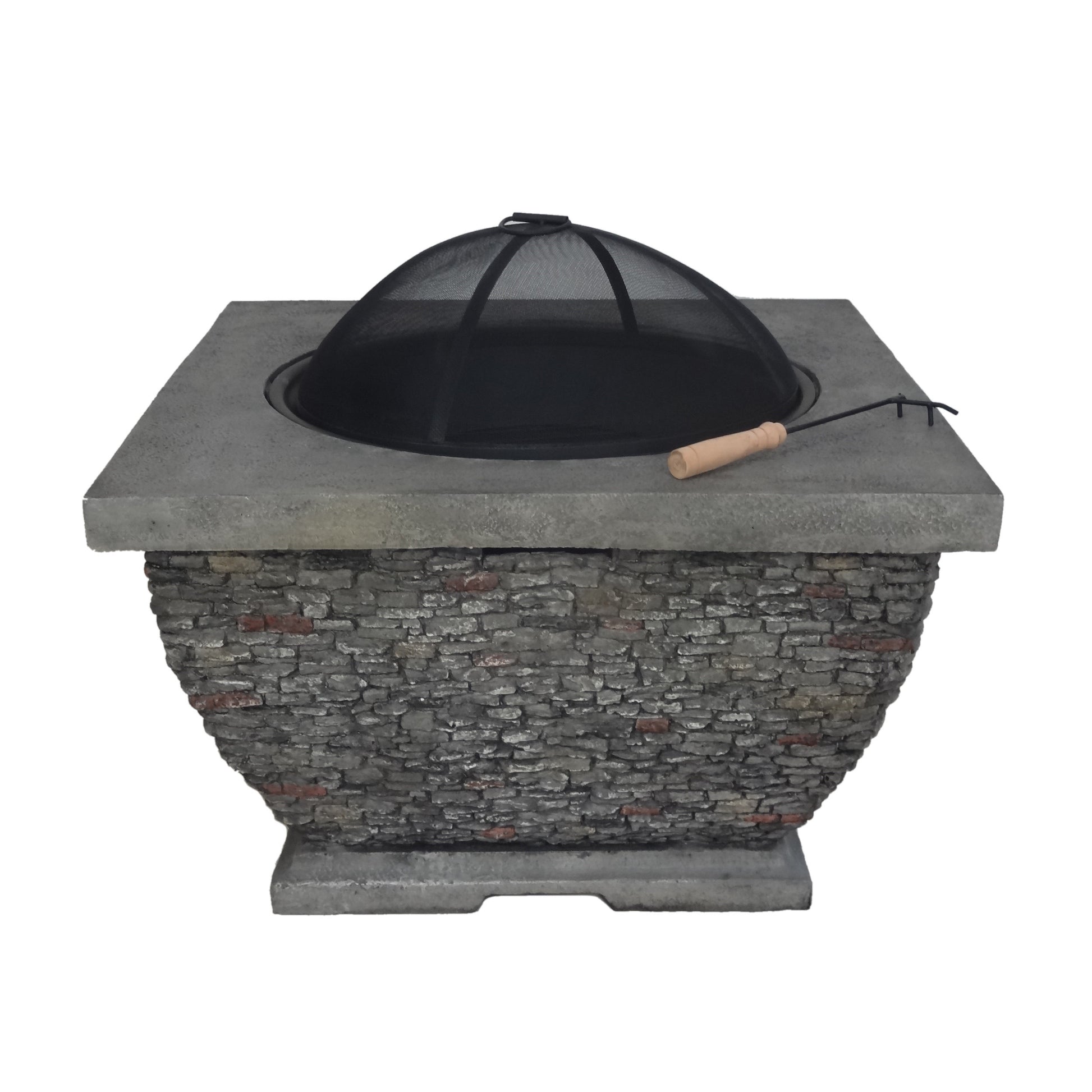 Mgo 32" Wood Burning Fire Pit Grey Magnesium Oxide