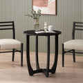 Brechtel Round Solid Wood Dining Table Black Acacia Wood