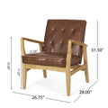 Club Chair Light Brown Pu