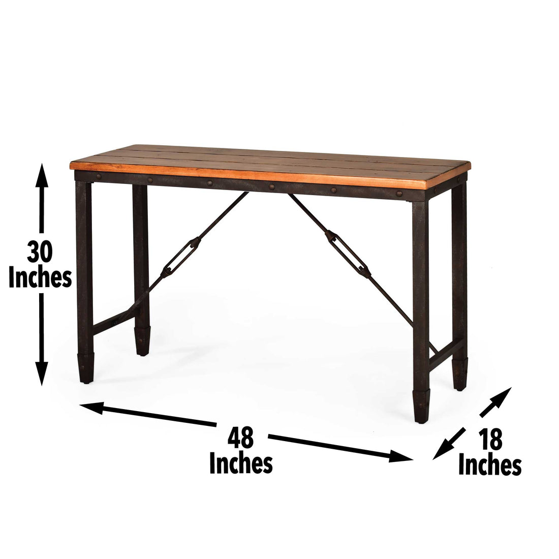 Ashford Sofa Table Brown Brown Iron