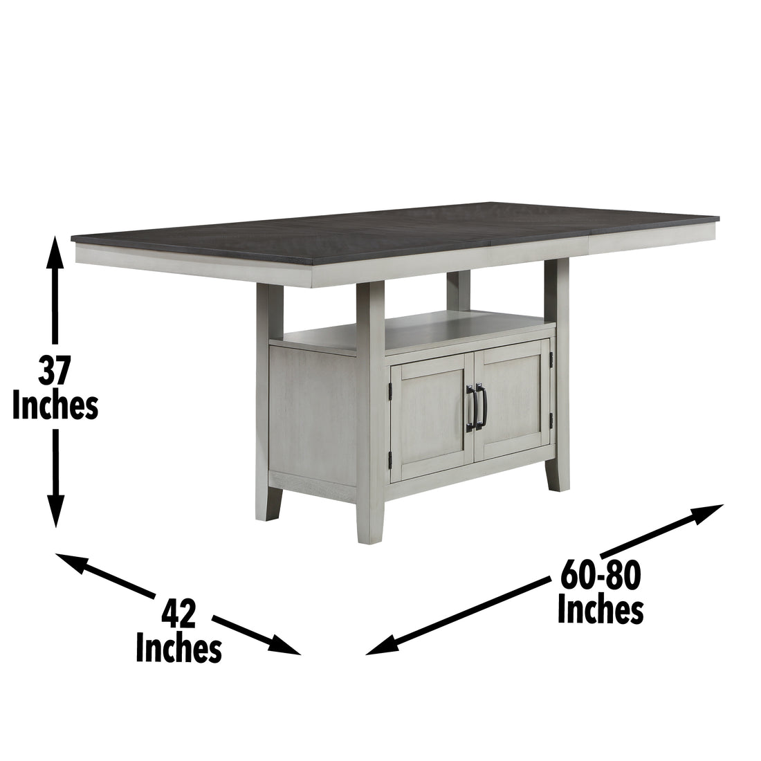 Hyland Counter Table Dark Gray Dark Gray Wood